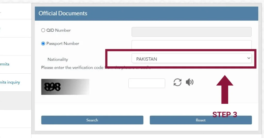 MOI Qatar ID Check - How to Verify Qatar ID Status Online in 2025 10 choose nationality for id