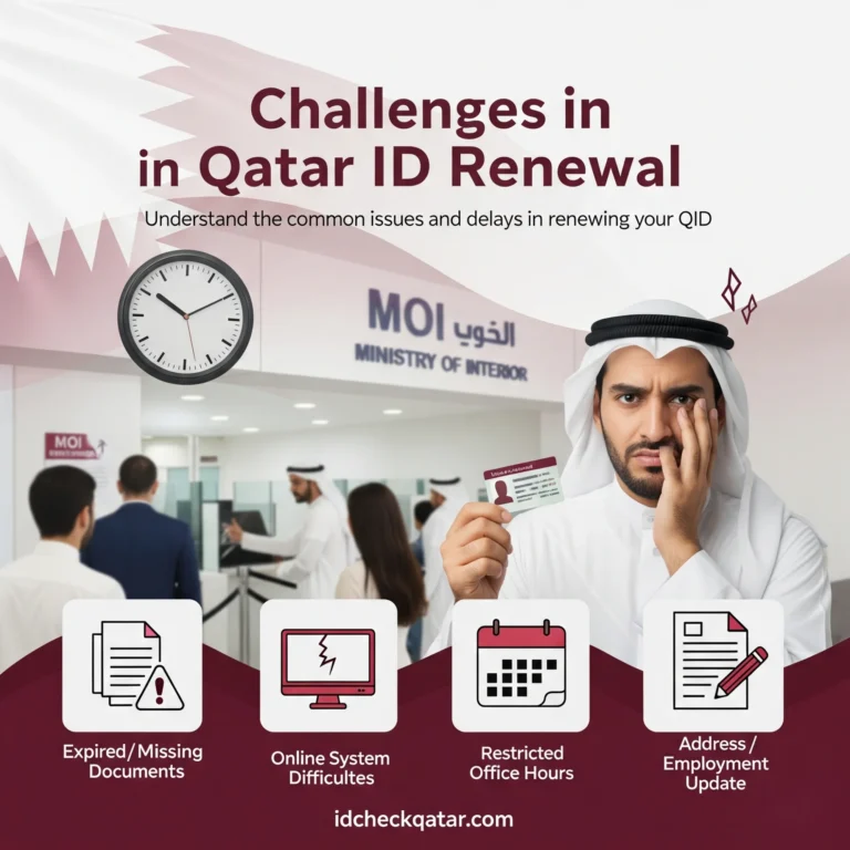 MOI Qatar ID Renewal 2025 - QID Renewal Process and Fee Guide 14 Challenges faced during the Qatar ID (QID) renewal process