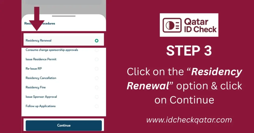 MOI Qatar ID Renewal 2025 - QID Renewal Process and Fee Guide 11 Choose Qatar ID Renewal option