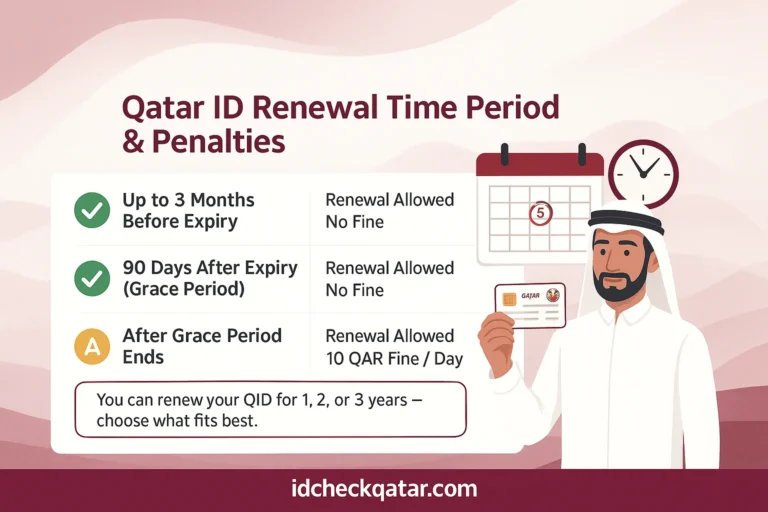 MOI Qatar ID Renewal 2025 - QID Renewal Process and Fee Guide 18 Qatar id renewal time period and penalties in 2025