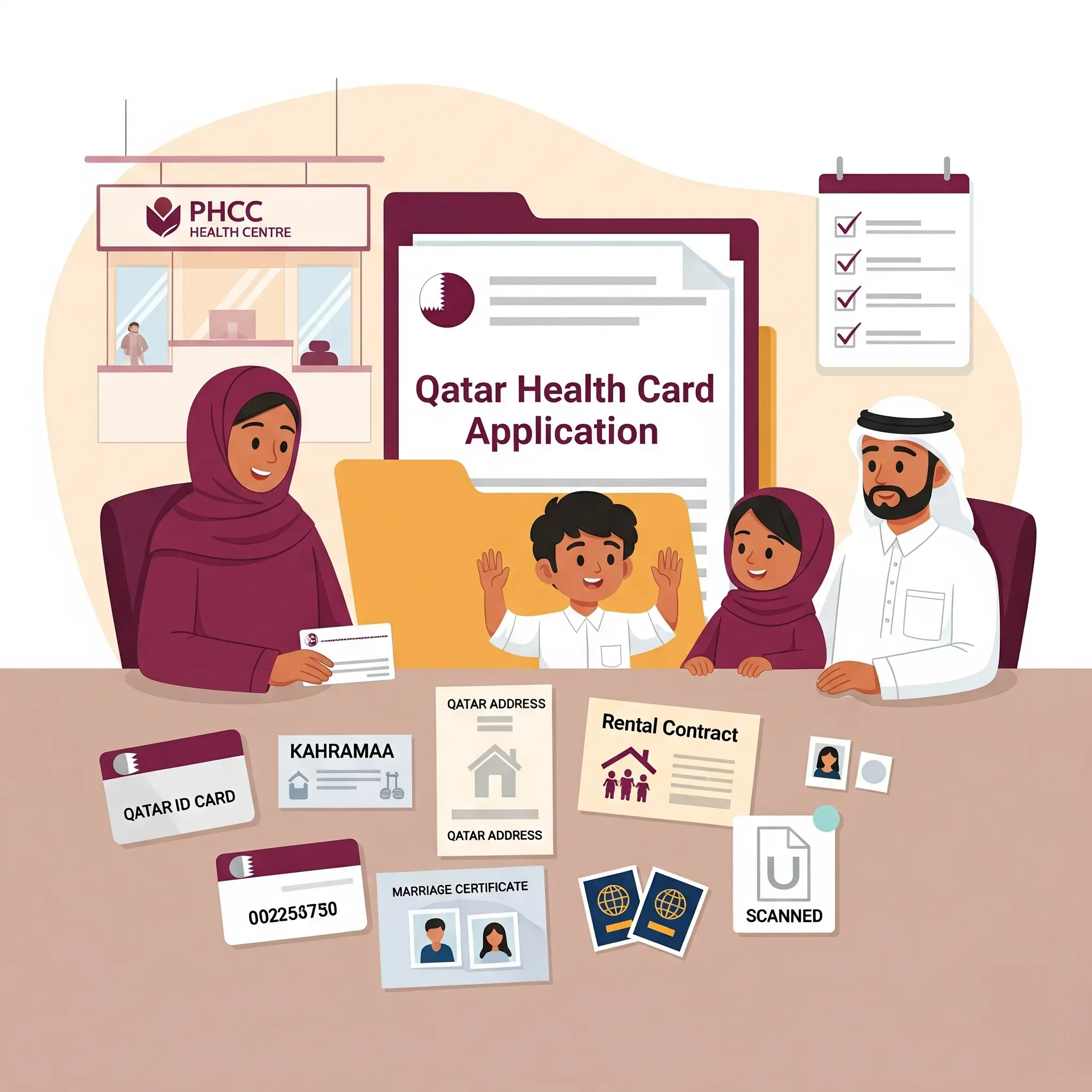Qatar Health Card: How to Apply, Benefits, and Renewal 2025 4 required documents for the Qatari Health Card for the residents citizens students and expats