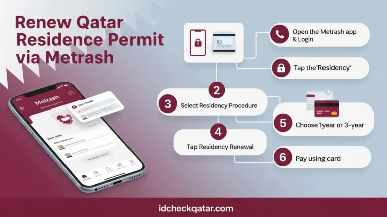 Qatar Residence Permit Renewal 2025 – Quick Guide for Expats 2 Step-by-step guide to renew Qatar residence permit using the Metrash app – idcheckqatar.com