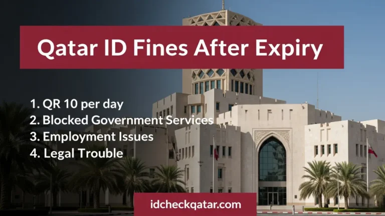 How Many Days Can Stay in Qatar After QID Expired (2025 Guide) 2 Qatar ID fines after expiry in 2025 with penalties for overstaying expired QID including QR 10 per day fine, blocked government services, employment issues, and legal trouble.